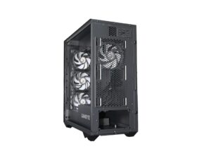 CASE GAMBYTE SHADOW BLADE SIN FUENTE, CON PANEL LATERAL DE VIDRIO TEMPLADO, 4 VENTILADORES LED ARGB, 4 PUERTOS USB, COLOR NEGRO (SHADOW BLADE)