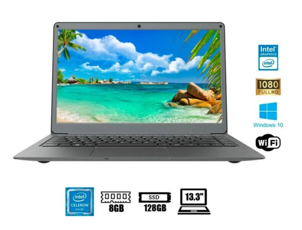 LAPTOP JUMPER CELERON J3455 TECH EZBOOK X3, PANTALLA 13.3 PULGADAS FHD, RAM 8GB, DISCO SOLIDO SSD 128GB, WINDOWS 10, 9GRN