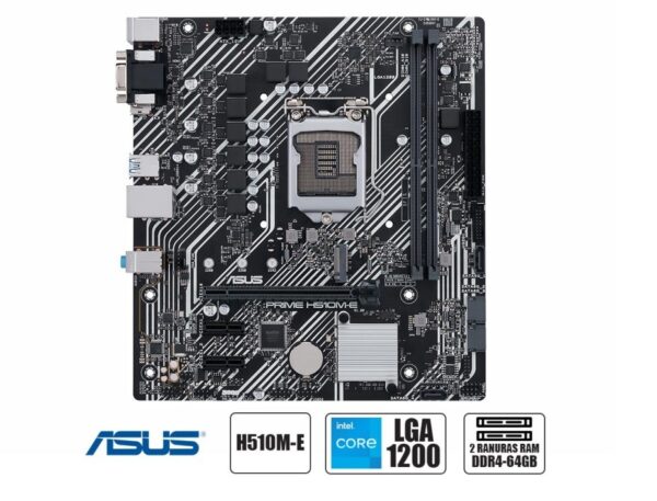 PLACA MADRE MSI B560M PRO-E, PARA PROCESADORES INTEL LGA 1200, 2 RANURAS DE MEMORIA DDR4 HASTA 64GB BUSS 3200, 10A 11VA GEN (911-7D22-074)