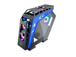 CASE GAMBYTE METAL WARRIOR BLUE SIN FUENTE, CON PANEL LATERAL DE VIDRIO TEMPLADO, 2 VENTILADROES LED ARGB, 3 PUERTOS USB (GI-MWARRIORBLUE-AC)