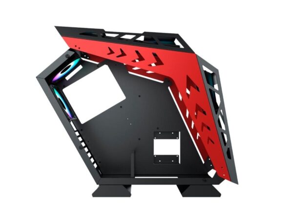 CASE GAMBYTE METAL WARRIOR RED SIN FUENTE, CON PANEL LATERAL DE VIDRIO TEMPLADO, 2 VENTILADORES LED ARGB, 3 PUERTOS USB (GI-MWARRIORRED-AC) - Imagen 3