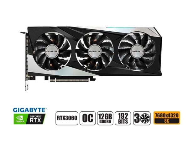 TARJETA DE VIDEO GIGABYTE RTX3060 OC 12GB GAMING GDDR6 NVIDIA GAMER 192BITS