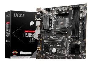 PLACA MADRE MSI PRO B550M P-GEN3, PARA AMD RYZEN AM4, 4 RANURAS DE MEMORIA DD4 HASTA 128GB BUSS 2133 MHZ, G3000 4000 5000 (911-7D95-010)