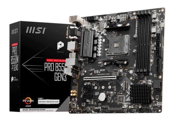 PLACA MADRE MSI PRO B550M P-GEN3, PARA AMD RYZEN AM4, 4 RANURAS DE MEMORIA DD4 HASTA 128GB BUSS 2133 MHZ, G3000 4000 5000 (911-7D95-010) - Imagen 2