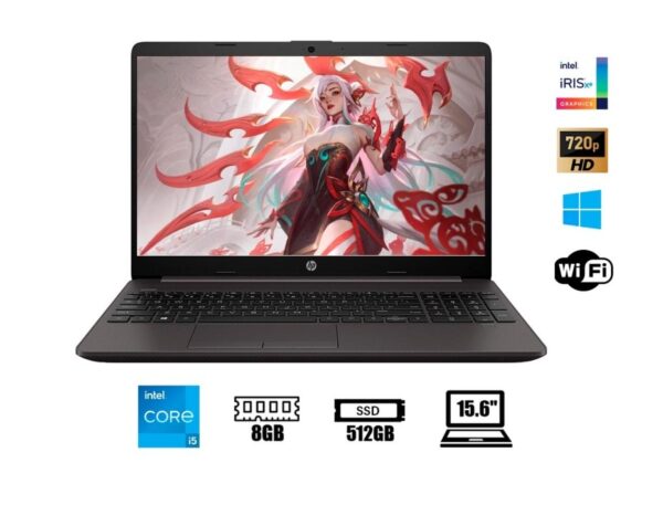 LAPTOP HP CORE I5 1235U 3.30 250 G9, PANTALLA 15.6 PULGADAS HD, RAM 8GB, SSD 512GB, WINDOWS FREE, 12GEN.