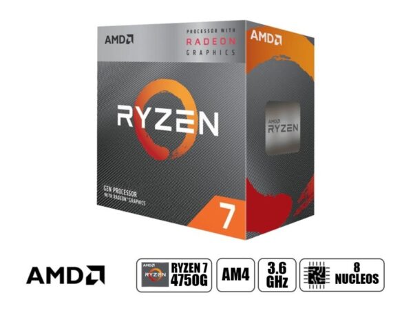 PROCESADOR AMD RYZEN 7 4750G 3.6GHZ, AM4, 8MB, 8 NUCLEOS, RADEON GRAPHICS, OEM C/COOLER