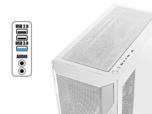 CASE ANTRYX FX 710 WHITE GAMING SIN FUENTE, 2 VIDRIO TEMPLADO, 4 VENTILADORES ARGB, USB TIPO-C (AC-FX710W)