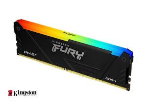 MEMORIA RAM KINGSTON DDR4 32GB, FRECUENCIA 3200 MHZ, FURY BEAST RGB 2, NEGRO, PARA PC DE ESCRITORIO