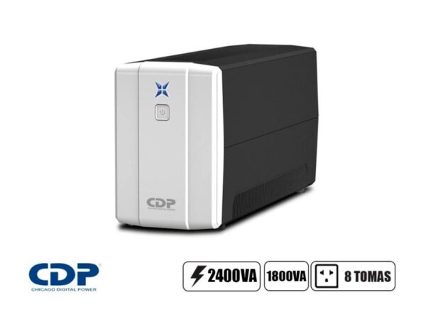 ESTABILIZADOR CDP R-UPR 2408I, 2400VA, 1800W, 220V DE 8 TOMAS, 50HZ O 60 HZ