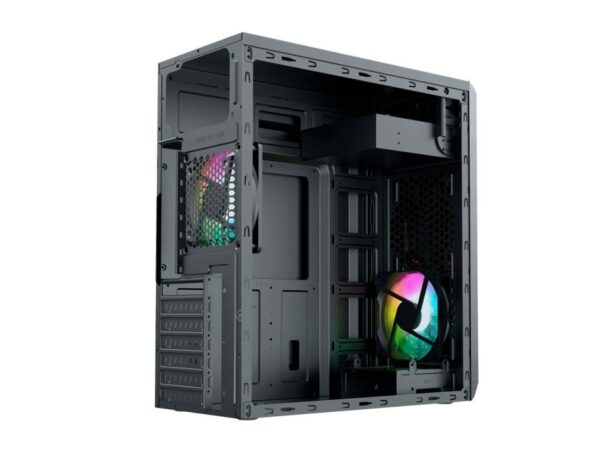 CASE GAMBYTE GLAUCO FUENTE 600W, CON PANEL ACRILICO RAINBOW, 2 VENTILADORES, LED RGB, 4 PUERTOS USB, SALIDA DE AUDIO, COLOR NEGRO (GI-GLAUCO) - Imagen 3