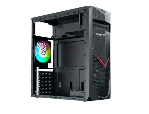 CASE GAMBYTE GLAUCO FUENTE 600W, CON PANEL ACRILICO RAINBOW, 2 VENTILADORES, LED RGB, 4 PUERTOS USB, SALIDA DE AUDIO, COLOR NEGRO (GI-GLAUCO) - Imagen 2