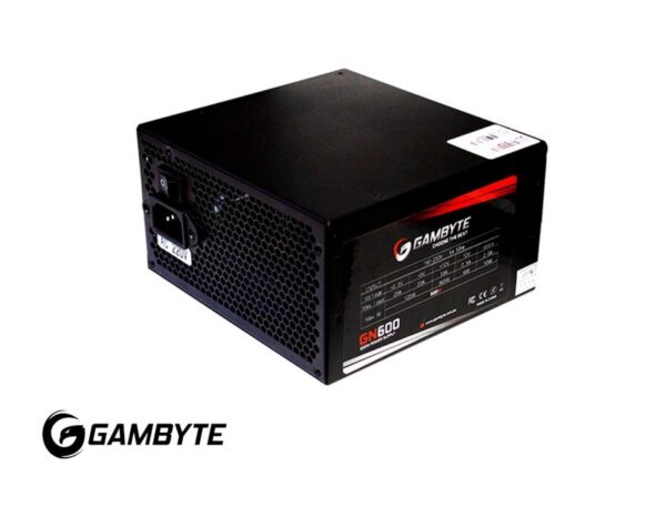 FUENTE DE PODER GAMBYTE 600W MOD. GN600 BAG ATX, BASIC MODULAR, COLOR NEGRO (PS-GN600-FT)