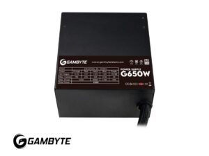 FUENTE DE PODER GAMBYTE G650W BAG ATX, 80 PLUS, WHITE, NO MODULAR, COLOR NEGRO (PS-G650-FT)