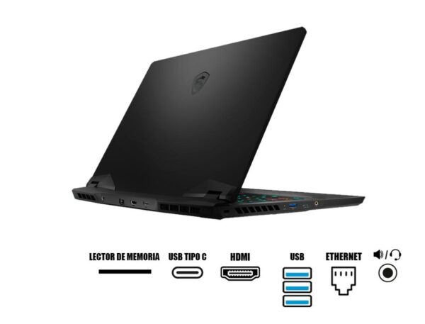 LAPTOP MSI VECTOR GP66 12UHSO-654 GAMING CORE I7-12650H, 15.6" FHD, SSD 1TB, RAM 16GB, RTX 3080TI 16GB, 360HZ, IPS, WIN11, 12GEN. - Imagen 4