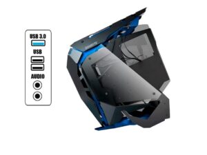 CASE GAMBYTE ULTRALISK S/FUENTE, CELESTE CON 1 PANEL LATERAL DE VIDRIO TEMPLADO 1 PANEL POLARIZADO, 6 VENTILADORES LED ARGB (GI-ULTRALISKBLUE-AC)