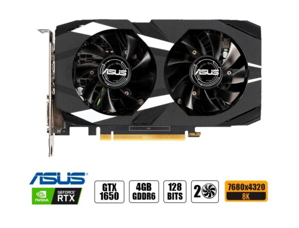 TARJETA DE VIDEO ASUS GTX1650 4GB GDDR6 NVIDIA DUAL 128BITS