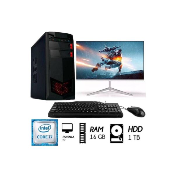 Computadora Pc Intel Core I7 3.4 Ghz Ram 16GB Disco 1Tb Monitor 24".