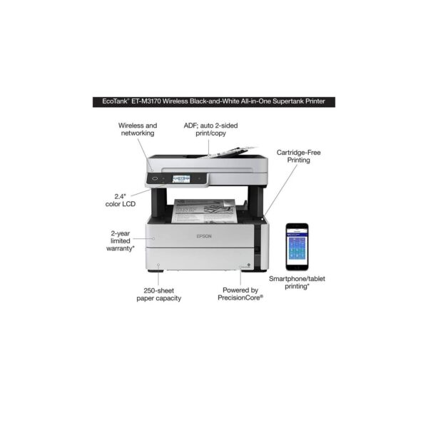 Impresora Epson ET-M3170 Monocromatica Wifi Red ADF - Imagen 2