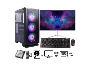 Computadora Pc Intel Core i7 3.40 GHZ 16GB HDD 1TB SSD 480GB MONITOR DE 24 FHD