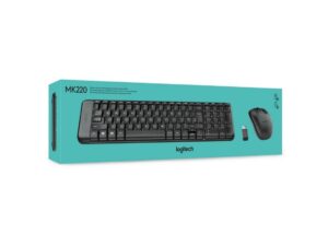 COMBO 2 EN UNO LOGITECH INALAMBRICO MK220, TECLADO CONCAVAS, RESISTENTE, MOUSE 3 BOTONES SENSOR HASTA1000 DPI