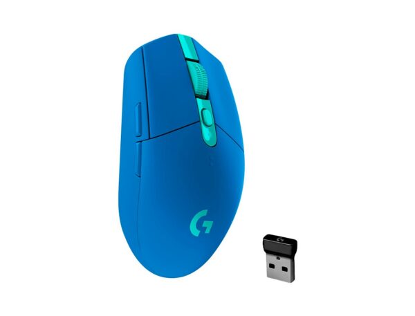 MOUSE INALAMBRICO LOGITECH LIGHTSPEED G305 GAMING, HASTA 12.000 DPI, CON RECEPTOR USB, DISEÑO ERGONOMICO, 6 BOTONES, BLUE