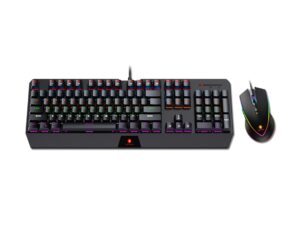 COMBO 2 EN UNO ANTRYX CHROME STORM GC-5100, TECLADO SWITCH BLUE RETROILUMINACION RGB, MOUSE 7 BOTONES SENSOR HASTA 10000 DPI, BLACK