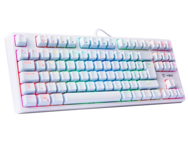 TECLADO VSG GAMER ALNITAK BLANCO 80% MECANICO, CON ILUMINACION RGB LED, SWITCH RED - Imagen 4