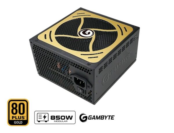 FUENTE DE PODER GAMBYTE 850W ATX, GOLD 80 PLUS, NO MODULAR, COLOR NEGRO (GI-XZ850W-GC)