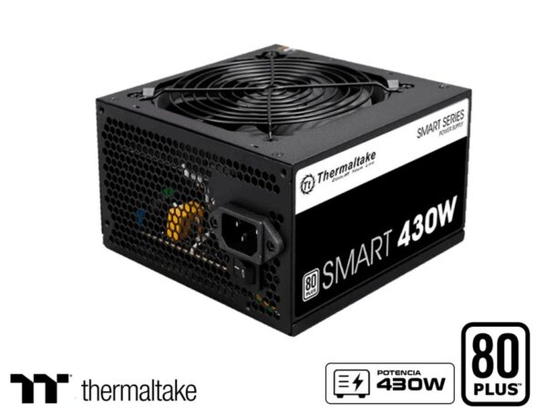 FUENTE DE PODER THERMALTAKE 430W ATX, 80 PLUS, SMART WHITE, NO MODULAR, COLOR NEGRO (SPD-0430P)