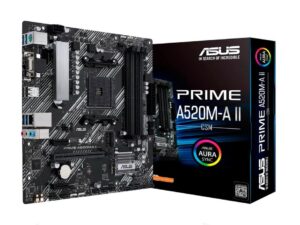 PLACA MADRE ASUS PRIME A520M-A II CSM AM4 , PARA PROCESADORES AMD RYZEN AM4, 4 RANURAS DDR4 HASTA 128GB (90MB17H0-M0EAYC)