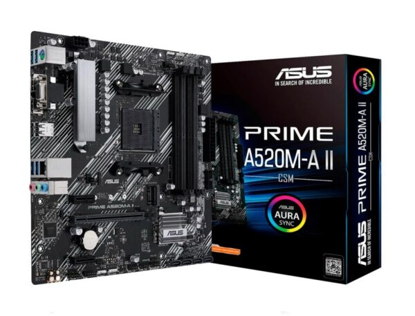 PLACA MADRE ASUS PRIME A520M-A II CSM AM4 , PARA PROCESADORES AMD RYZEN AM4, 4 RANURAS DDR4 HASTA 128GB (90MB17H0-M0EAYC) - Imagen 2