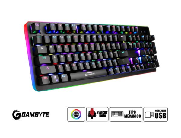 COMBO 4 EN UNO GAMBYTE BATTLECRUISER, TECLADO CON ILUMINACION RGB, MOUSE ILUMINACION RGB, AURICULAR NEGRO RGB, PAD MOUSE, USB - Imagen 5