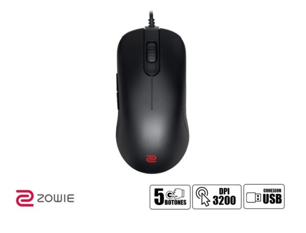 MOUSE ZOWIE FK2-B GAMING, SENSOR HASTA 3200 DPI, CON 5 BOTNOES, CONEXION USB, COLOR NEGRO - Imagen 3