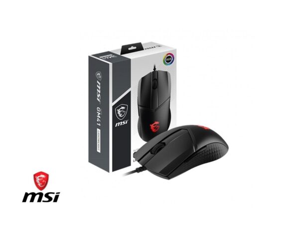 MOUSE MSI CLUTCH GM41 GAMING LIGHTWEIGHT, SENSOR HASTA 6400 DPI , ILUMINACION RGB, CON 6 BOTONES, CONEXION USB, COLOR NEGRO