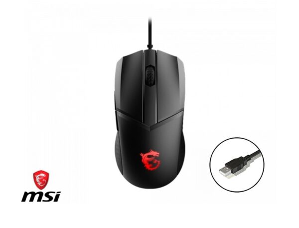 MOUSE MSI CLUTCH GM41 GAMING LIGHTWEIGHT, SENSOR HASTA 6400 DPI , ILUMINACION RGB, CON 6 BOTONES, CONEXION USB, COLOR NEGRO - Imagen 2