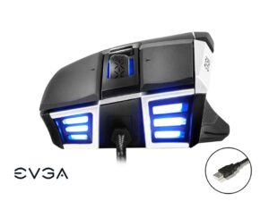 MOUSE EVGA X17 GAMING, SENSOR HASTA 16,000 DPI, ILUMINACION RGB, CON 10 BOTONES, CONEXION USB, COLOR GRIS