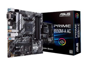 PLACA MADRE ASUS PRIME B550M-A AC, WIFI, PARA PROCESADORES AMD RYZEN AM4, 4 RANURAS DE MEMORIA DDR4 128GB BUSS 3200 (90MB15K0-M0EAY0)