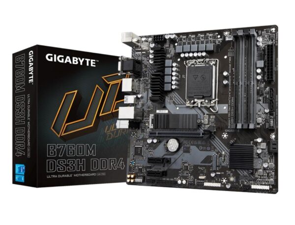 PLACA MADRE GIGABYTE B760M DS3H DDR4 PARA PROCESADORES INTEL LGA 1700, MEMORIA DDR4 DE 4GB HASTA 128GB BUSS 5333 MHZ (B760M DS3H DDR4) - Imagen 2