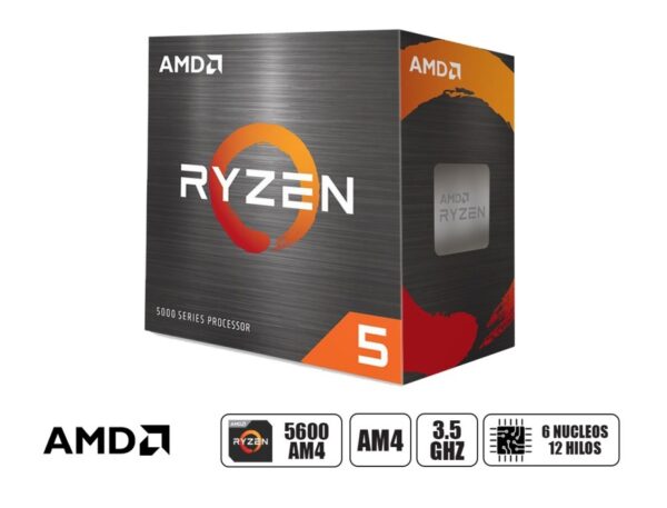 PROCESADOR AMD RYZEN 5 5600X 3.7GHZ, 35MB, 6 NUCLEOS, AM4 (100-100000065BOX)