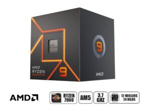 PROCESADOR AMD RYZEN 9 7900 AM5, CON GRAFICOS RADEON,3.7GHZ, 64MB