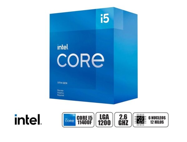 PROCESADOR INTEL CORE I5 11400F 2.6 GHZ HASTA 4.4 GHZ, 12MB, 6 NUCLEOS, LGA 1200