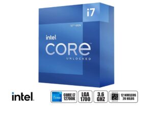 PROCESADOR INTEL CORE I7 12700K 3.6GHZ HASTA 4.9GHZ, 25MB, 12 NUCLEOS, GRAFICO INTEGRADO UHD 770, LGA 1700, S/COOLER