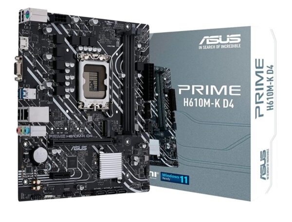 PLACA MADRE ASUS PRIME H610M-K D4, PARA PROCESADORES INTEL, 2 RANURAS DE MEMORIA DDR4 HASTA 64GB BUSS 3200 MHZ, 12VA Y 13VA GEN. (90MB1A10-M0EAY0) - Imagen 2