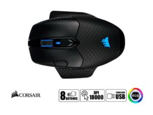 MOUSE INALAMBRICO CORSAIR DARK CORE RGB PRO SE, GAMING, HASTA 18,000 DPI, CON RECEPTOR USB, BLUETOOTH, 8 BOTONES