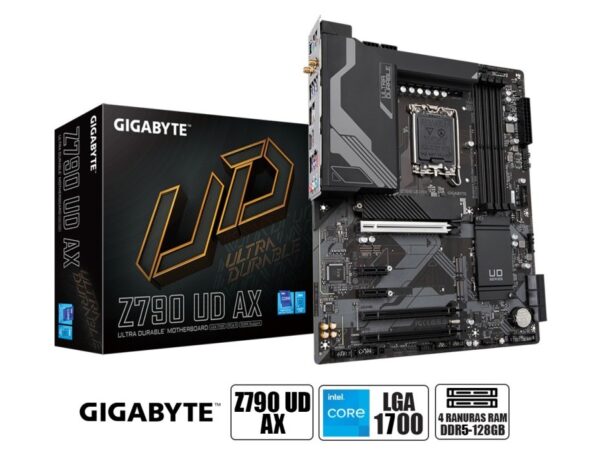 PLACA MADRE GIGABYTE Z790 UD AX DDR5 PARA PROCESADORES INTEL LGA 1700, MEMORIA DDR5 HASTA 128GB