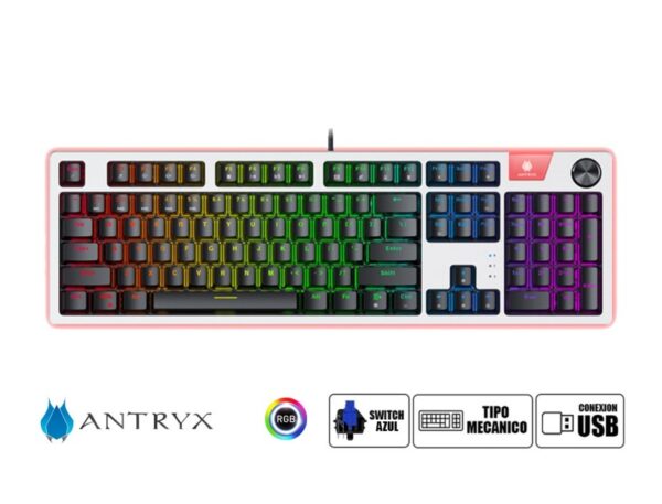 TECLADO ANTRYX GAMING MECANICO CHROME STORM MK870 | SWITCH BLUE