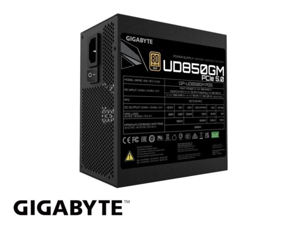 FUENTE DE PODER GIGABYTE 850W ATX, GOLD 80 PLUS, MODULAR, COLOR NEGRO (GP-UD850GM PG5) - Imagen 3