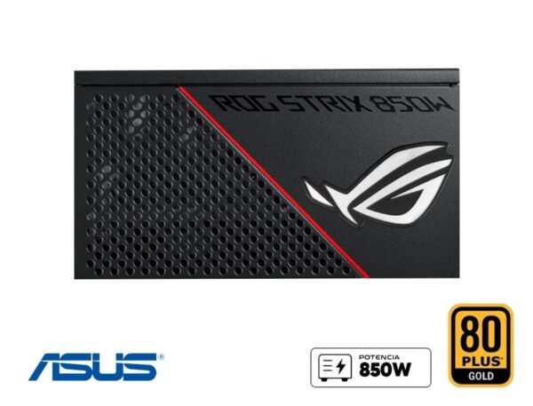 FUENTE DE PODER ASUS 850W ATX, GOLD 80 PLUS, 850G ROG STRIX MODULAR, NEGRO (90YE00A4-850G)