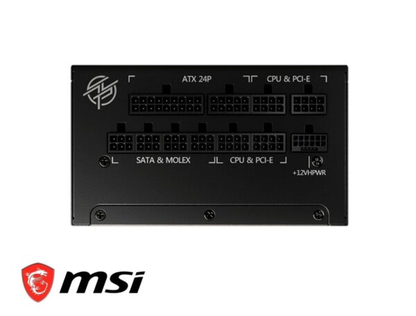 FUENTE DE PODER MSI 750W ATX, GOLD 80 PLUS, MPG A750G PCIE5, MODULAR, COLOR NEGRO (MPG A750G PCIE5) - Imagen 2