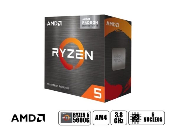 PROCESADOR AMD RYZEN 5 5600G AM4, 3.9GHZ, 16MB, 6 NUCLEOS (100 -100000252BOX)